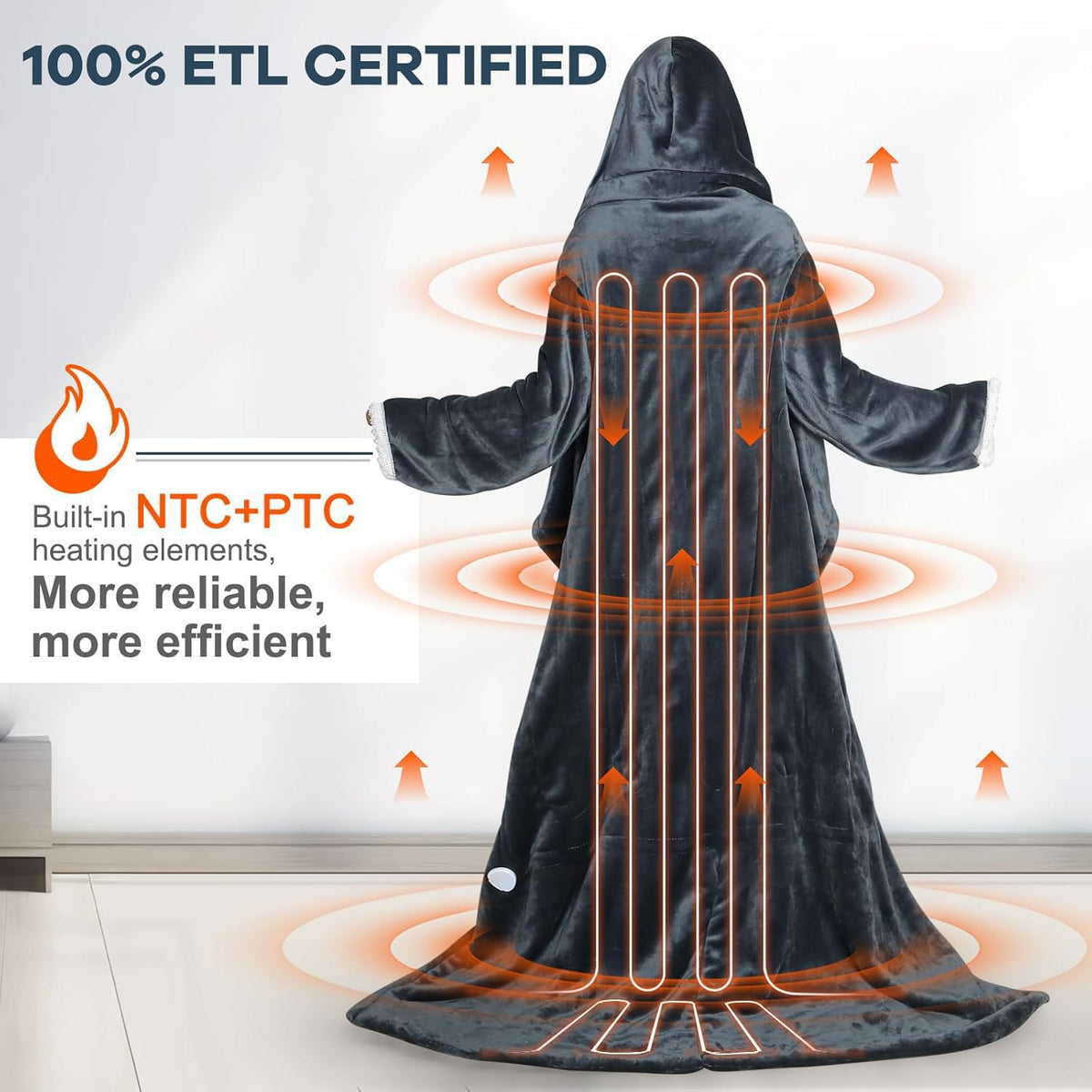 Wearable Heated Blanket Hooded Lazy Blanket Flannel Couple Home Wear Heating Blanket