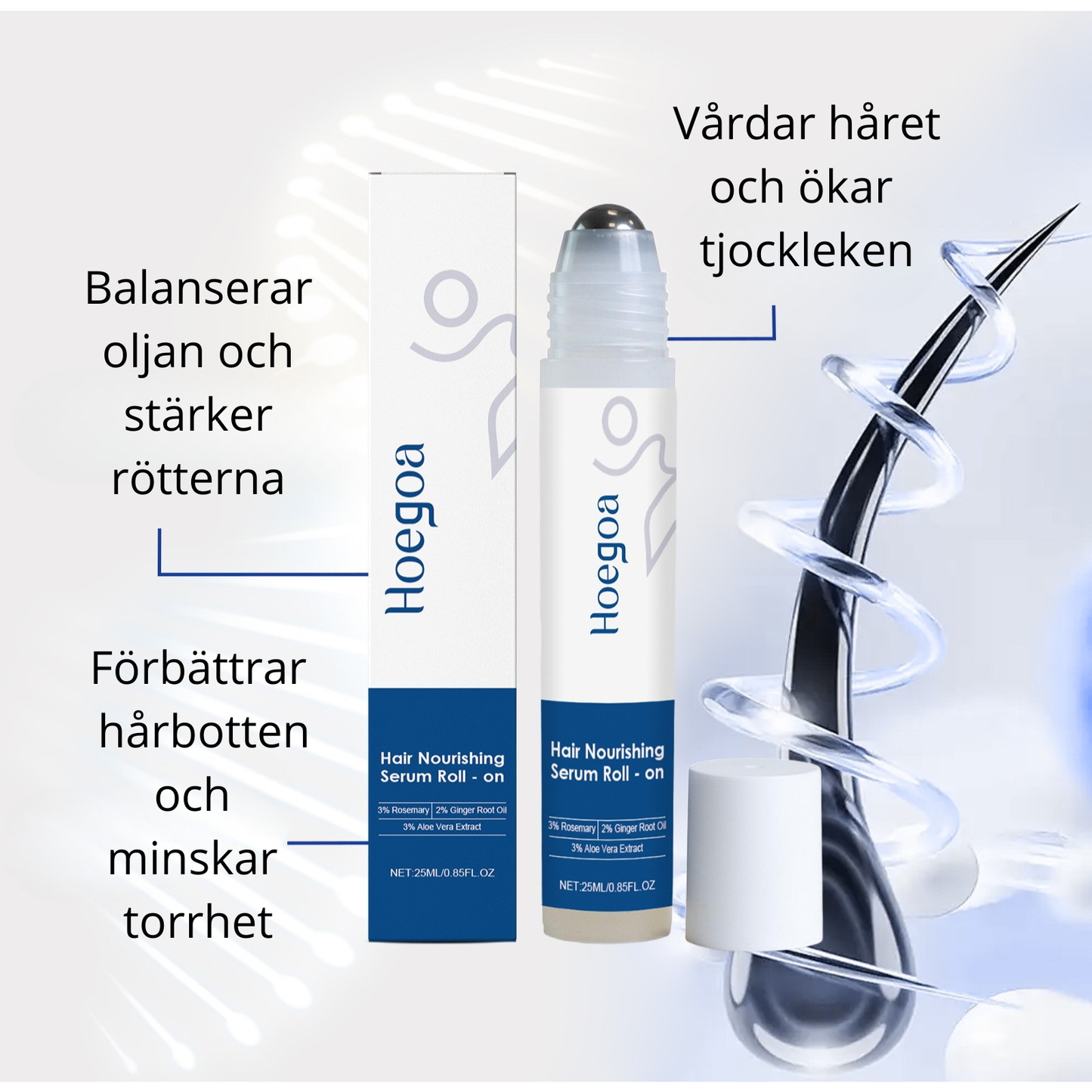 HOEGOA - Hårroller med Rosmarin & Ingefära – För naturlig hårväxt